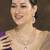 Pink rose gold premium designer american diamond and stone work necklace set