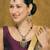 Purple yellow gold premium designer american diamond and stone work necklace set