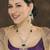 Green rose gold premium designer american diamond and stone work necklace set