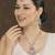 Purple rhodium premium designer american diamond and stone work necklace set