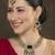 Green yellow gold premium designer american diamond and stone work necklace set