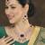 Maroon rose gold premium designer american diamond and stone work necklace set