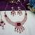 Maroon rose gold premium designer american diamond and stone work necklace set
