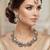 Gold yellow gold premium designer american diamond and stone work necklace set