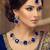 Blue yellow gold premium designer american diamond and stone work necklace set