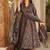 Black maslin digital printed wedding party festival casual ready anarkali palazzo pant salwar kameez