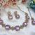 Purple yellow gold premium designer american diamond and stone work necklace set
