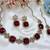Maroon yellow gold premium designer american diamond and stone work necklace set
