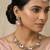 Pink yellow gold premium designer american diamond and stone work necklace set