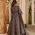 Black maslin digital printed wedding party festival casual ready anarkali palazzo pant salwar kameez