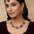 Purple yellow gold premium designer american diamond and stone work necklace set