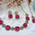 Pink yellow gold premium designer american diamond and stone work necklace set