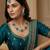 Green rose gold premium designer american diamond and stone work necklace set