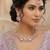Purple rose gold premium designer american diamond and stone work necklace set