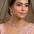 Pink rose gold premium designer american diamond and stone work necklace set