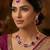 Purple rose gold premium designer american diamond and stone work necklace set