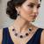 Blue rose gold premium designer american diamond and stone work necklace set