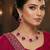 Pink rose gold premium designer american diamond and stone work necklace set