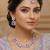 Purple rhodium premium designer american diamond and stone work necklace set