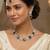 Green rhodium premium designer american diamond and stone work necklace set