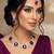 Purple rhodium premium designer american diamond and stone work necklace set