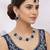 Blue rhodium premium designer american diamond and stone work necklace set