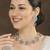 Purple rhodium premium designer american diamond and stone work necklace set
