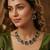 Green yellow gold premium designer american diamond and stone work necklace set
