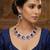 Blue rose gold premium designer american diamond and stone work necklace set