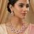 Pink rose gold premium designer american diamond and stone work necklace set