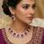 Purple rose gold premium designer american diamond and stone work necklace set