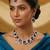 Blue rose gold premium designer american diamond and stone work necklace set