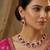 Pink rose gold premium designer american diamond and stone work necklace set