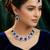 Blue rhodium premium designer american diamond and stone work necklace set