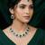 Green rhodium premium designer american diamond and stone work necklace set