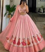 Light Pink Navratri Lehenga Choli With Dupatta