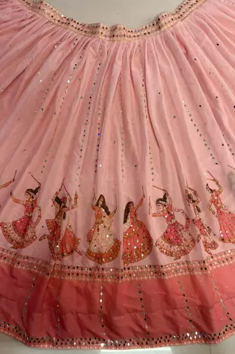 Light Pink Navratri Lehenga Choli With Dupatta