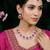 Pink rhodium premium designer american diamond and stone work necklace set