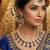 Blue yellow gold premium designer american diamond and stone work necklace set