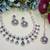 Green rose gold premium designer american diamond and stone work necklace set