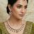 Green rose gold premium designer american diamond and stone work necklace set