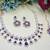 Blue rose gold premium designer american diamond and stone work necklace set