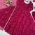 Rani pink bandhani printed georgette anarkali kurta pant with dupatta set for women