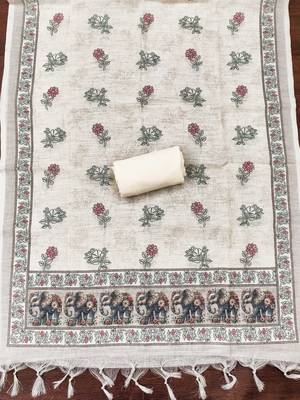 white cotton poly embroidered dress material 4