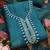 teal cotton poly embroidered dress material