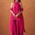 Women's pink silk blend embroidered kurti set for women with dupatta and palazzo