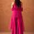 Women's pink silk blend embroidered kurti set for women with dupatta and palazzo