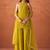 Women's mustard silk blend embroidered kurti set for women with dupatta and palazzo