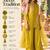 Women's mustard silk blend embroidered kurti set for women with dupatta and palazzo