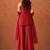 Women's red silk blend embroidered kurti set for women with dupatta and palazzo
